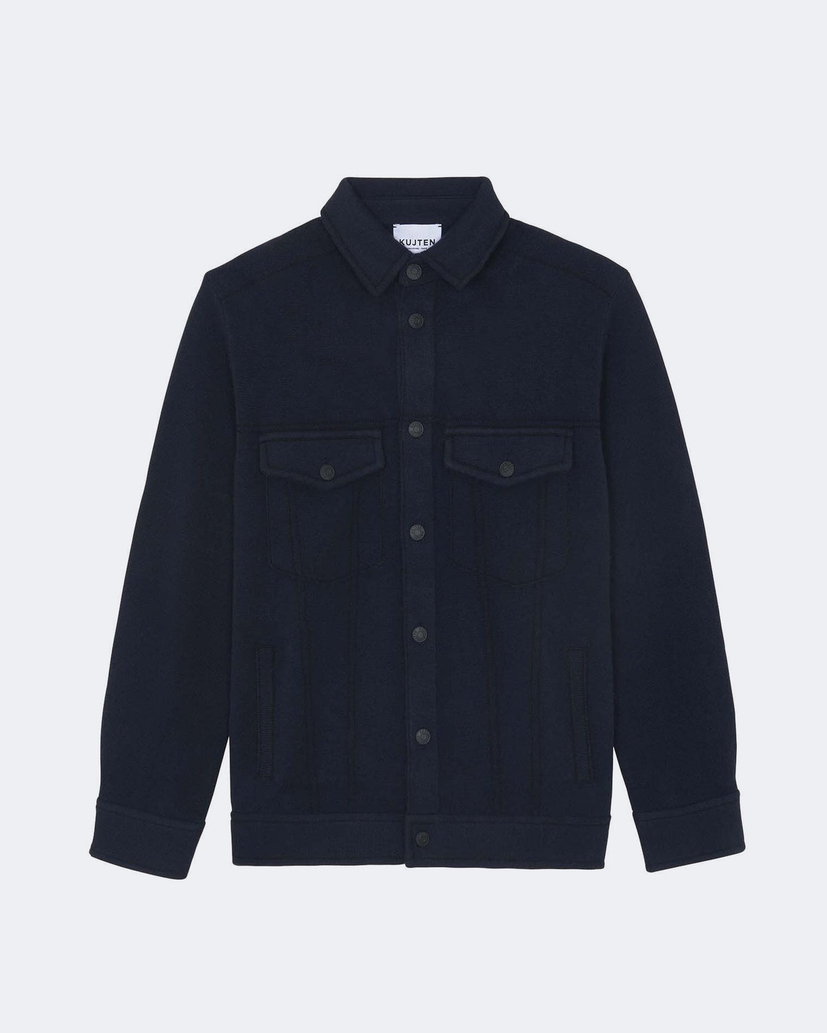 Veste en cachemire bleu pour homme - Kujten packshot
