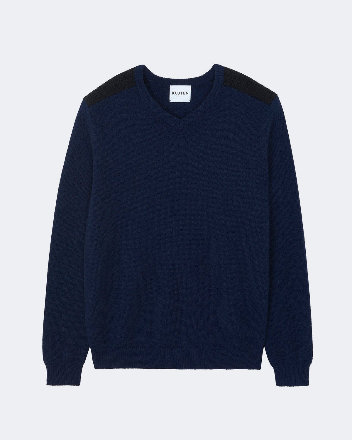 Pull en cachemire bleu pour homme - Kujten packshot