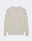 Pull en cachemire blanc et beige pour homme - Kujten packshot