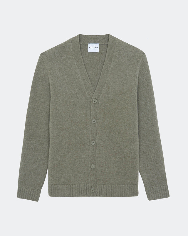 Cardigan Tiago kaki chiné - Image principale