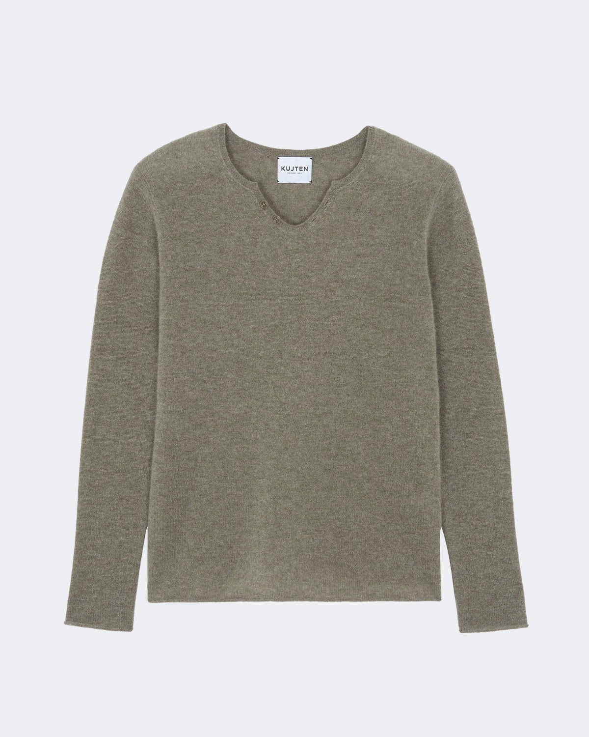 Pull en cachemire kaki pour homme - Kujten packshot