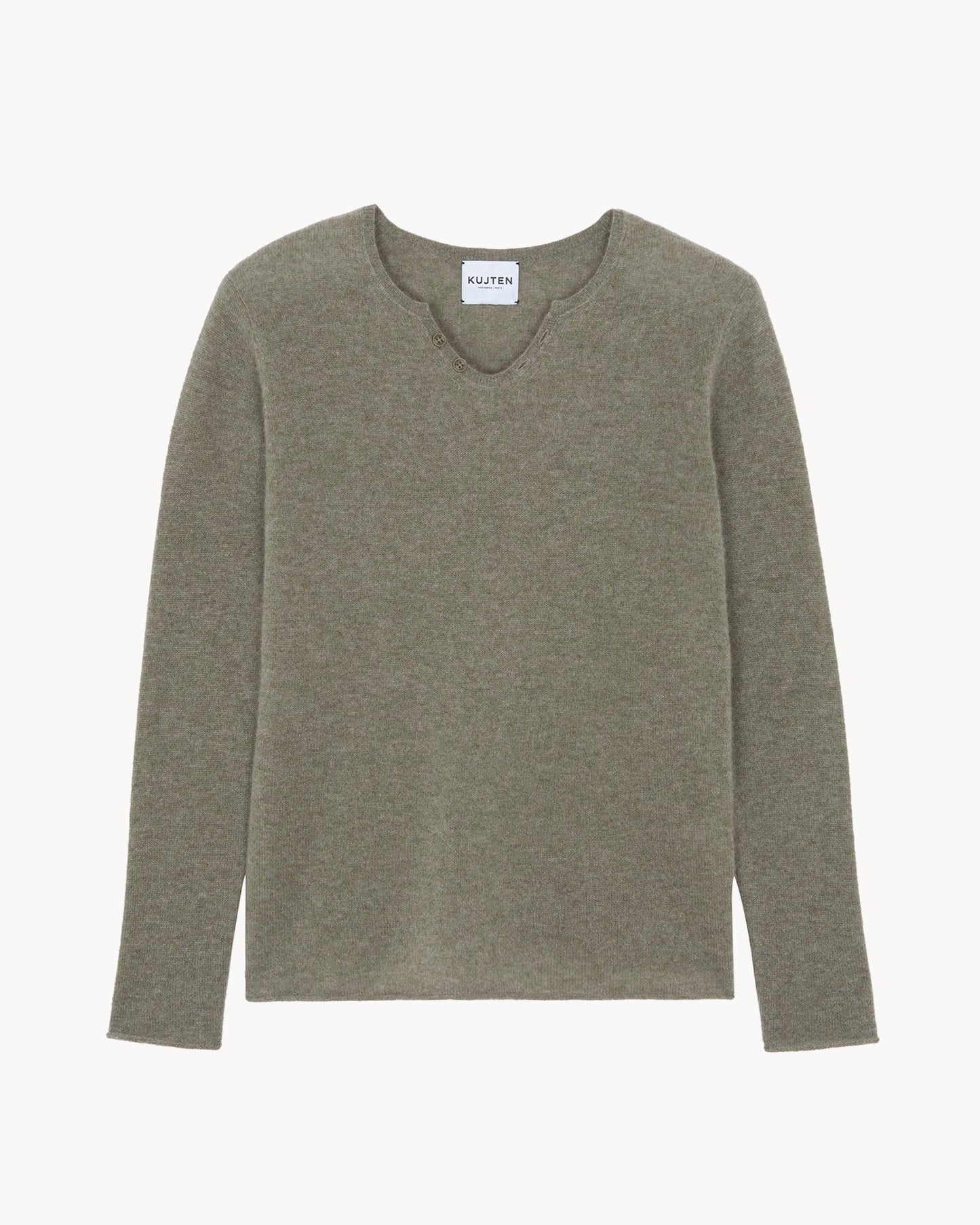 Pull en cachemire kaki pour homme - Kujten packshot