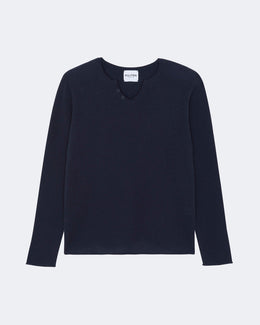 Pull anton tricotage jersey bleu - Kujten packshot