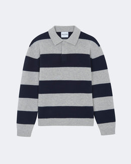 Polo roy rayure cachemire bleu - Kujten packshot