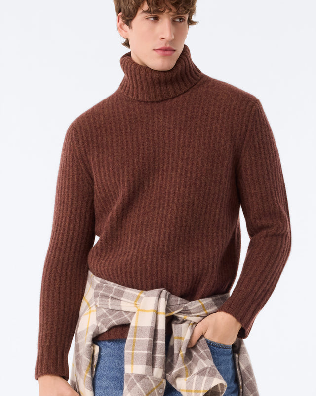 Sweater Antho Ribs Pecan Brown - Image principale