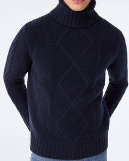 Pull Antho Cable bleu marine foncé