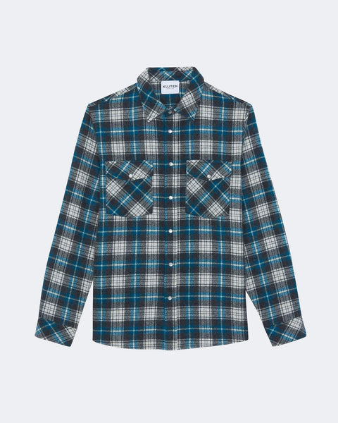 Chemise Timber Quadri gris sarcelle - Image 4
