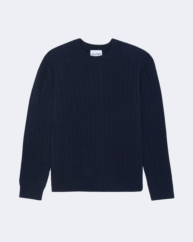 Pull Tomi Cable bleu marine foncé - Image principale