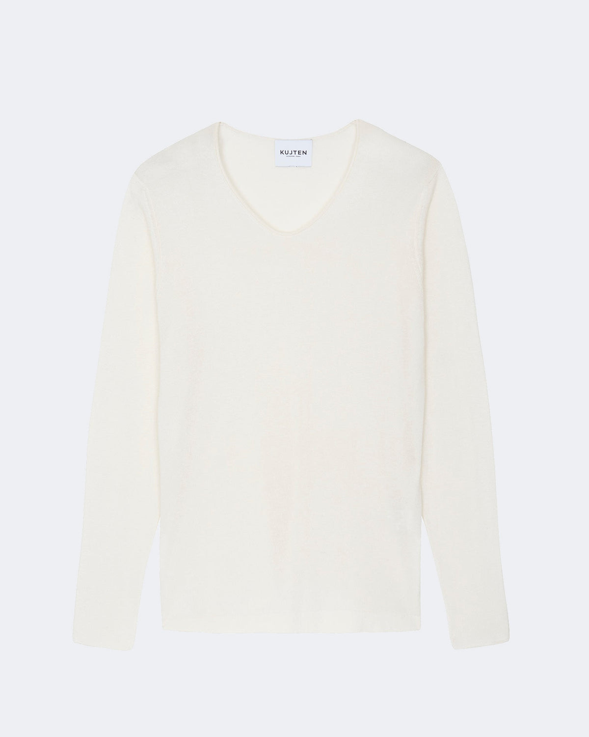 Top en cachemire & soie blanc pour homme - Kujten packshot