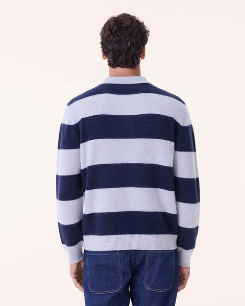 Polo Roy Rayure bleu marine foncé - Image principale