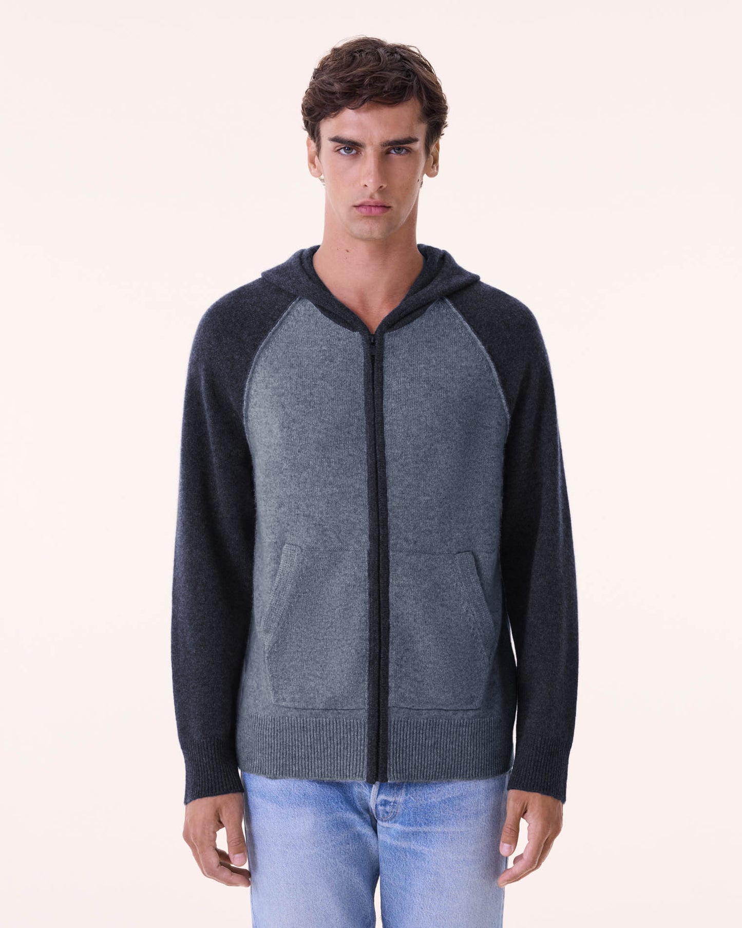 Sweater Hoodie Ron marl gray