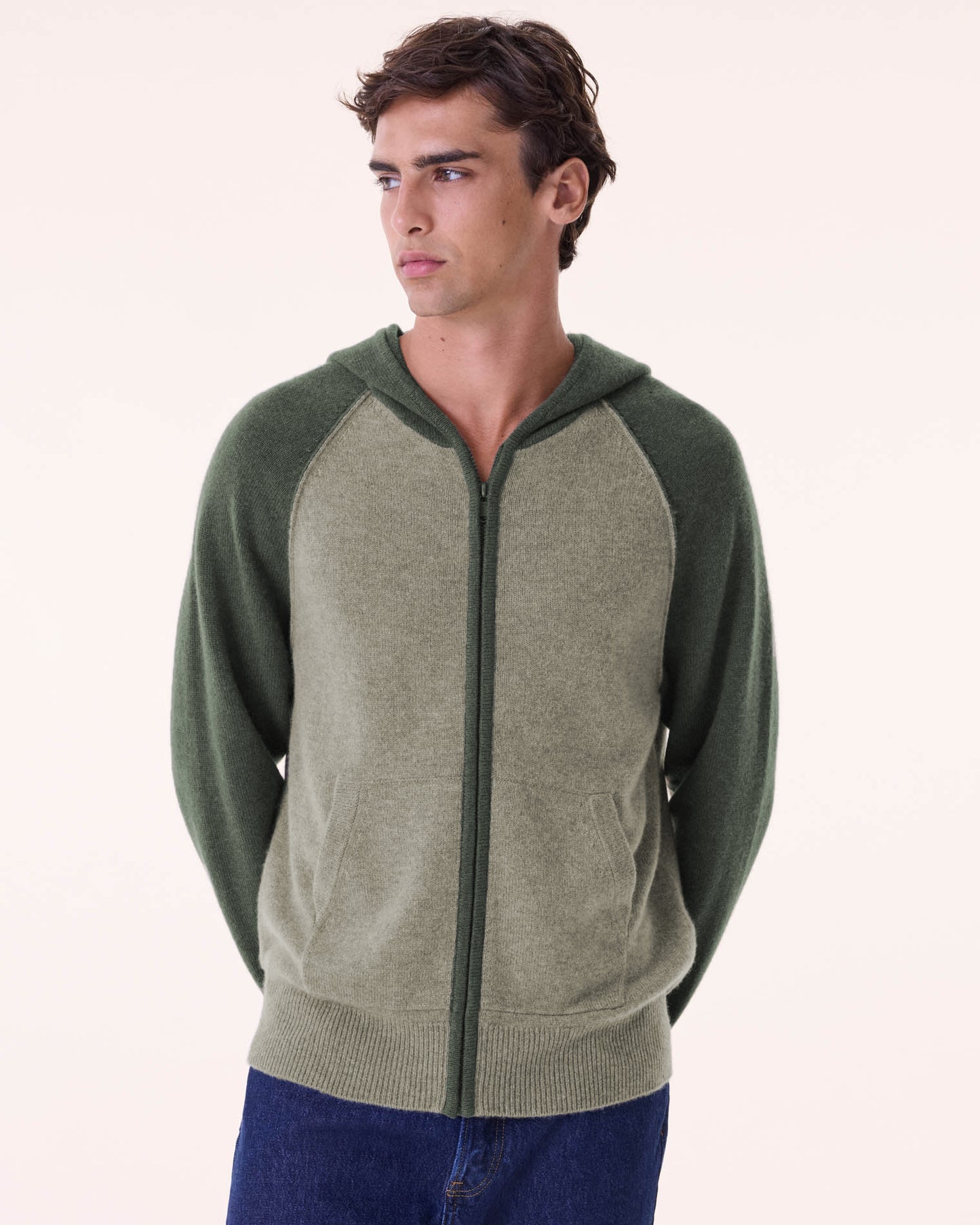 Sweater Hoodie Ron marl khaki
