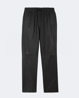 Pantalon lisa cuir noir - Kujten packshot