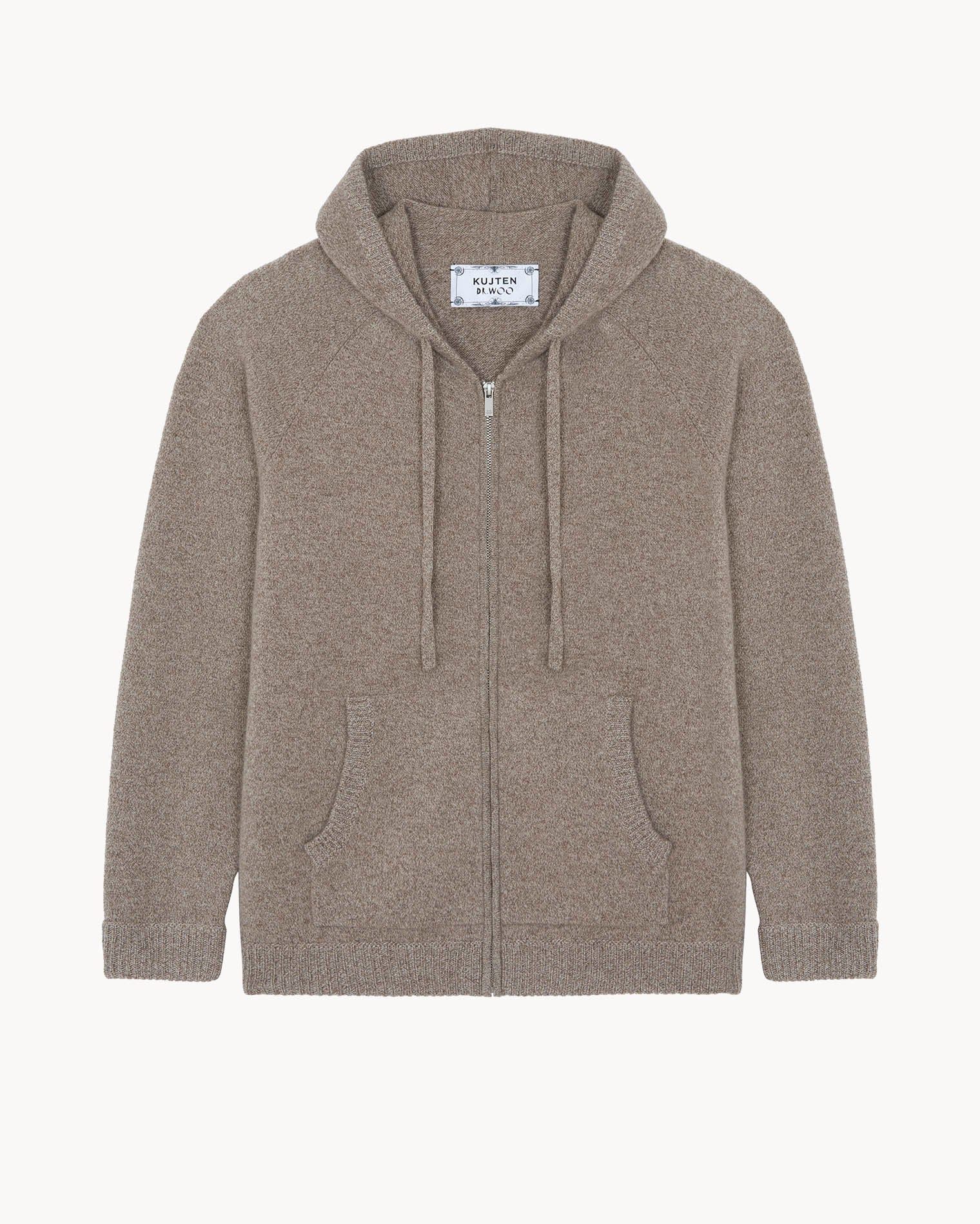 Molten Taupe Beige Cashmere Hoodie Kujten Cashmere
