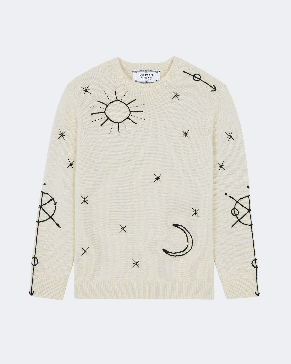 Pull en cachemire blanc pour femme et pour homme - Kujten packshot
