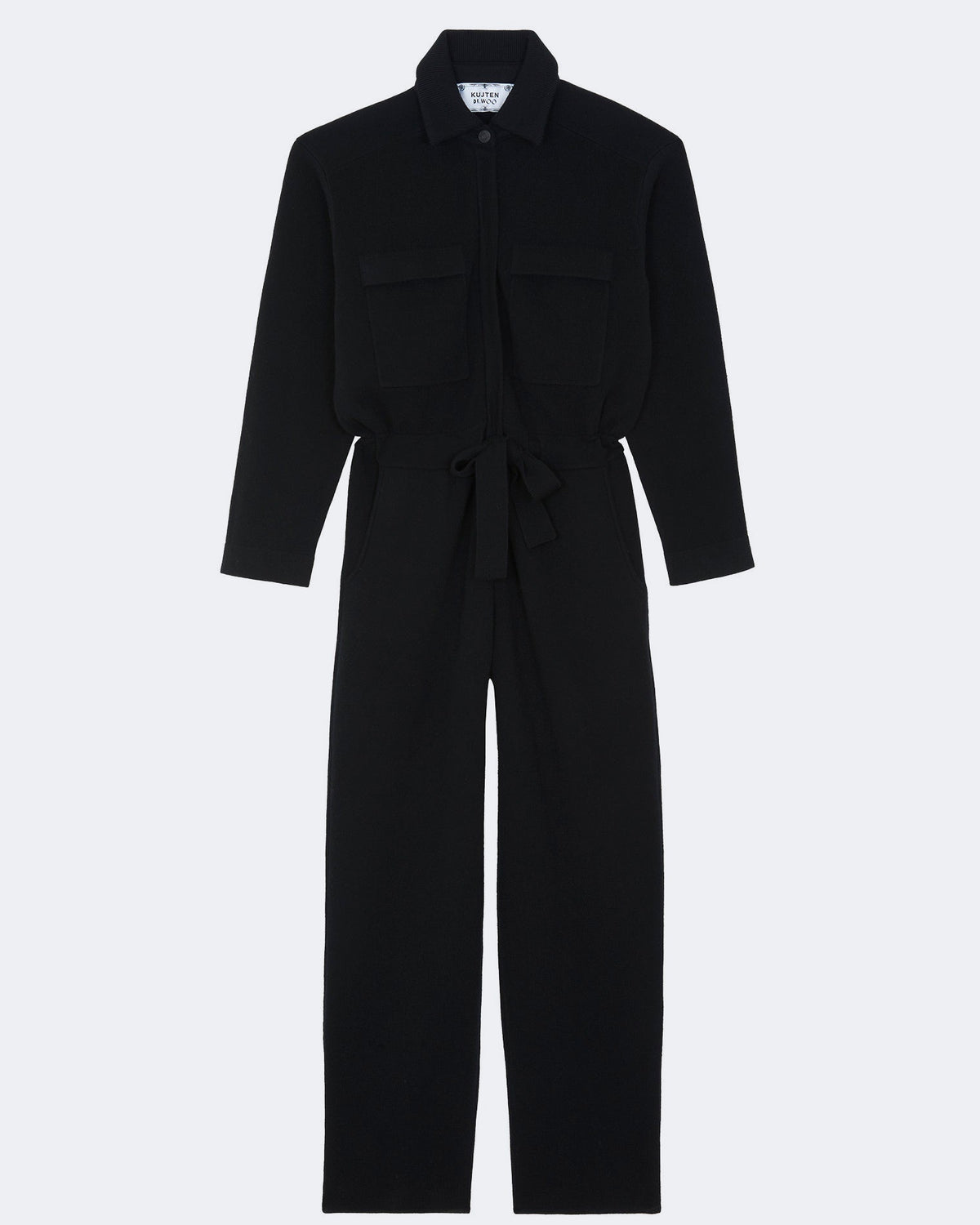 Pantalon en cachemire noir pour femme et pour homme - Kujten packshot
