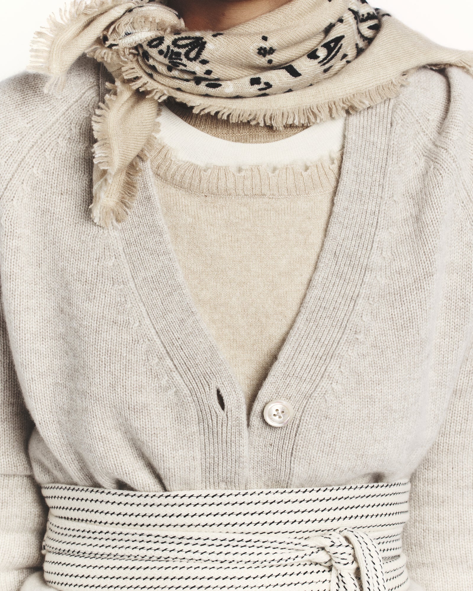 Carrdigan beige organic cachemire kujten