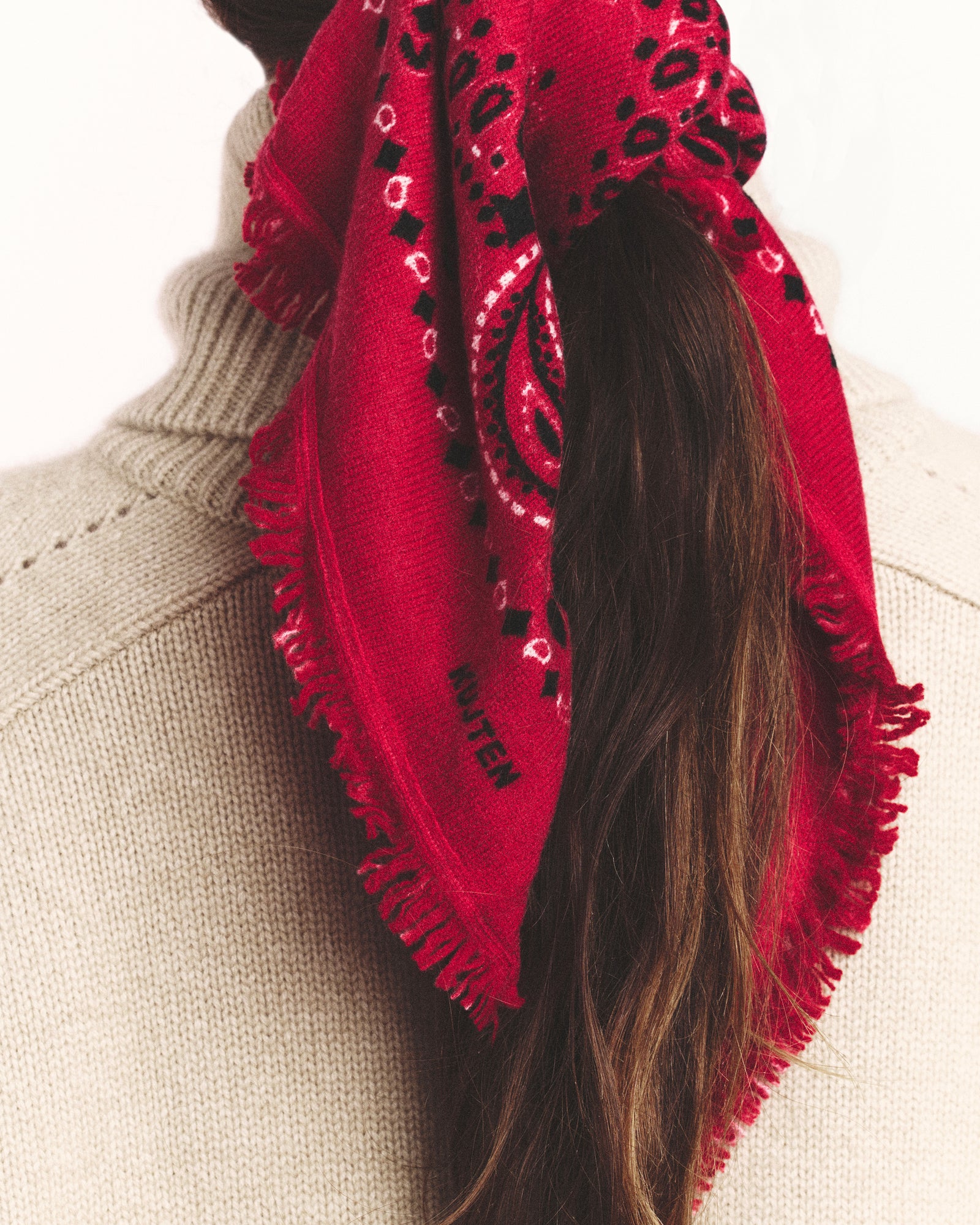 Bandana rouge cachemire paris