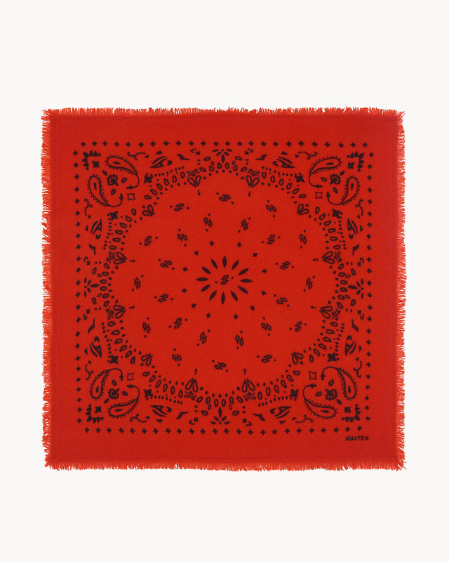 Grand Bandana Hachiko orange rosso - Image principale