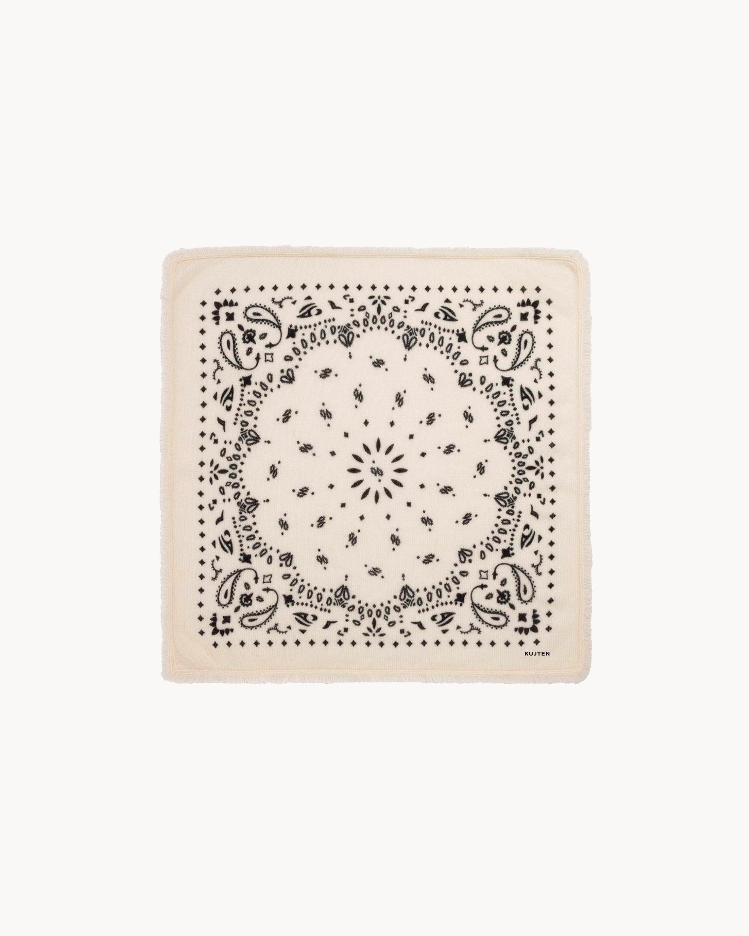 Bandana en cachemire blanc pour femme et pour homme - Kujten packshot