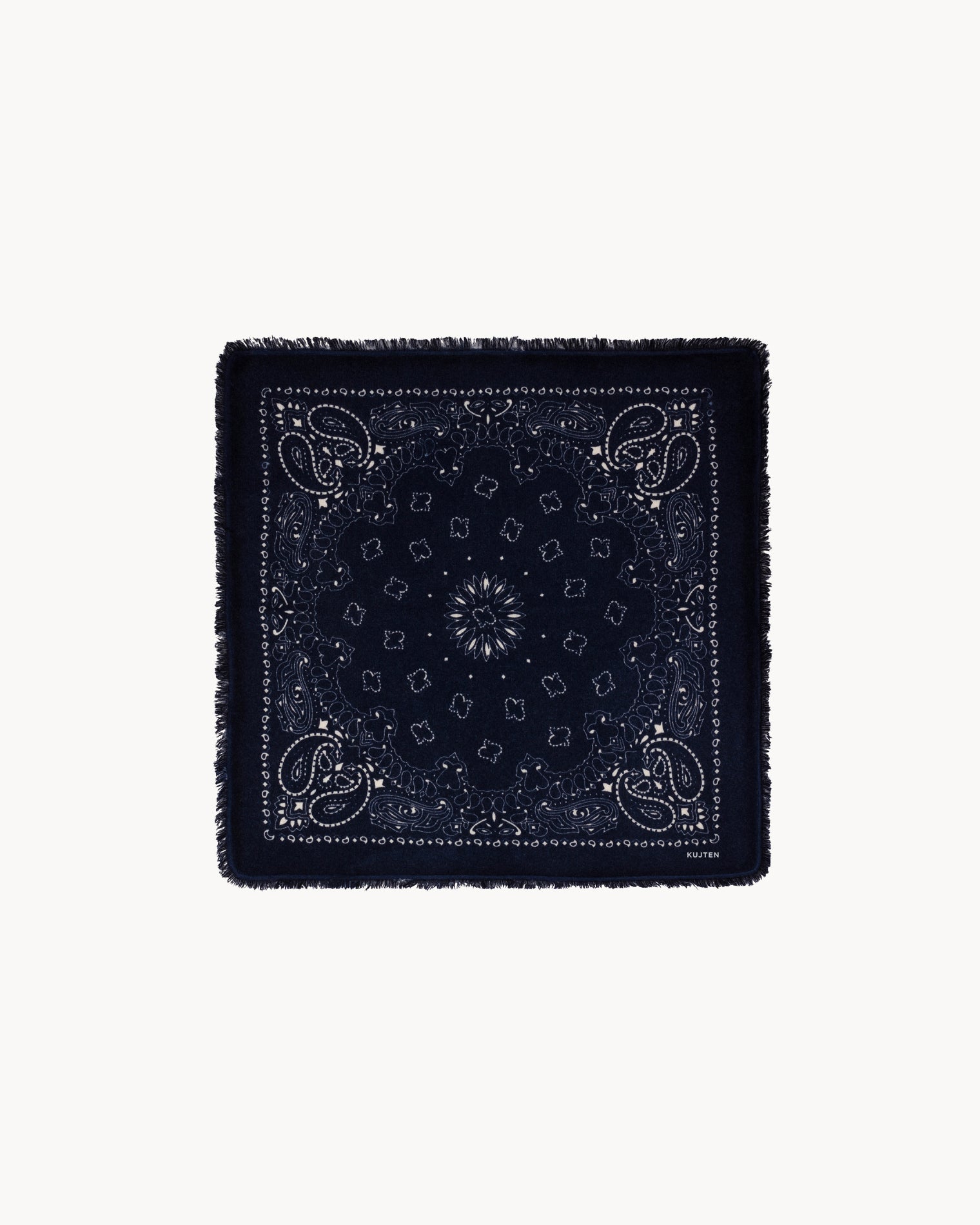 Bandana en cachemire bleu pour femme et pour homme - Kujten packshot