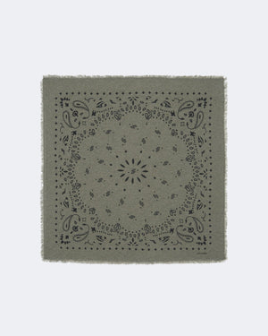 Bandana en cachemire kaki pour femme et pour homme - Kujten packshot
