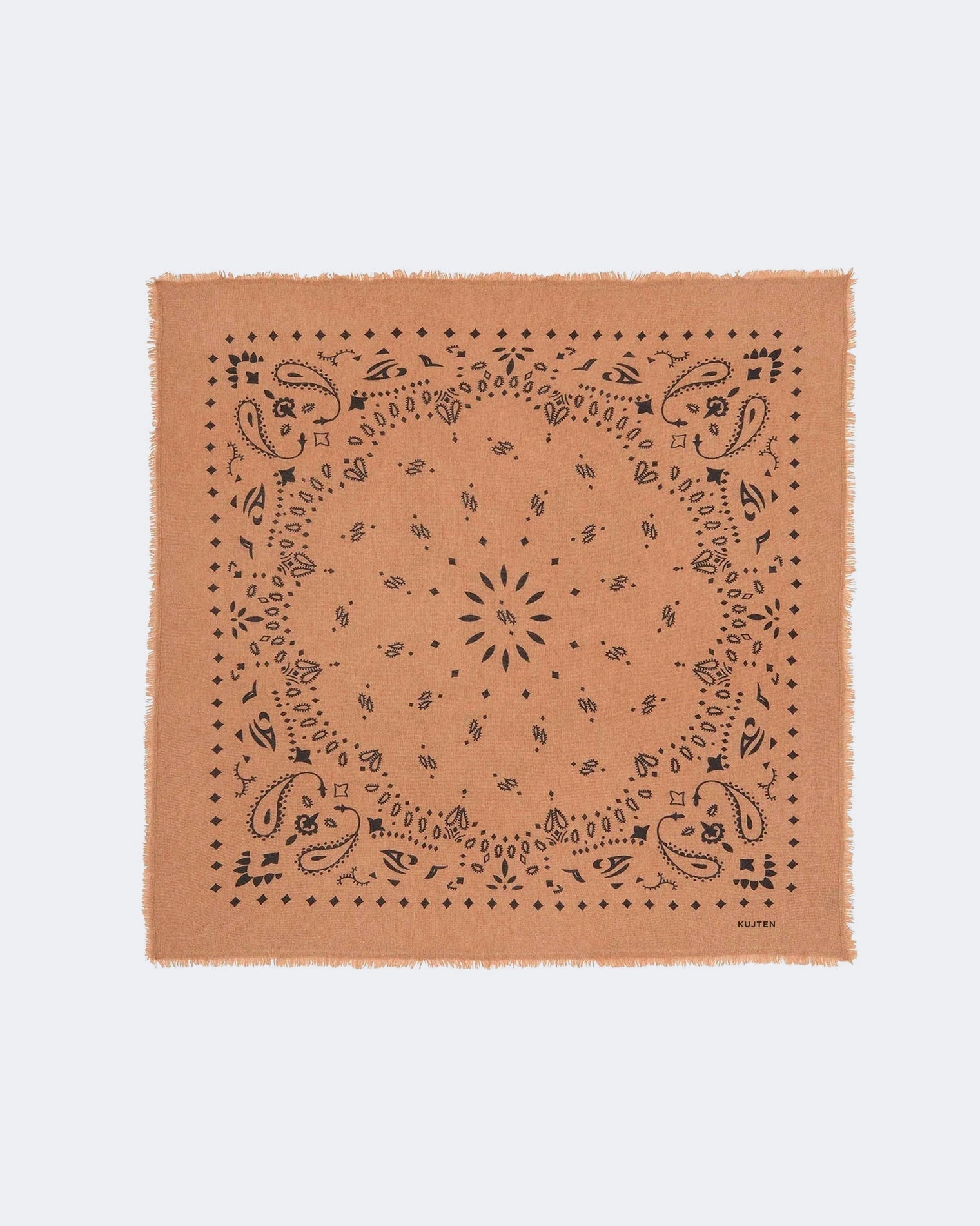 Printed Anise Cashmere Large Bandana | Kujten Cashmere
