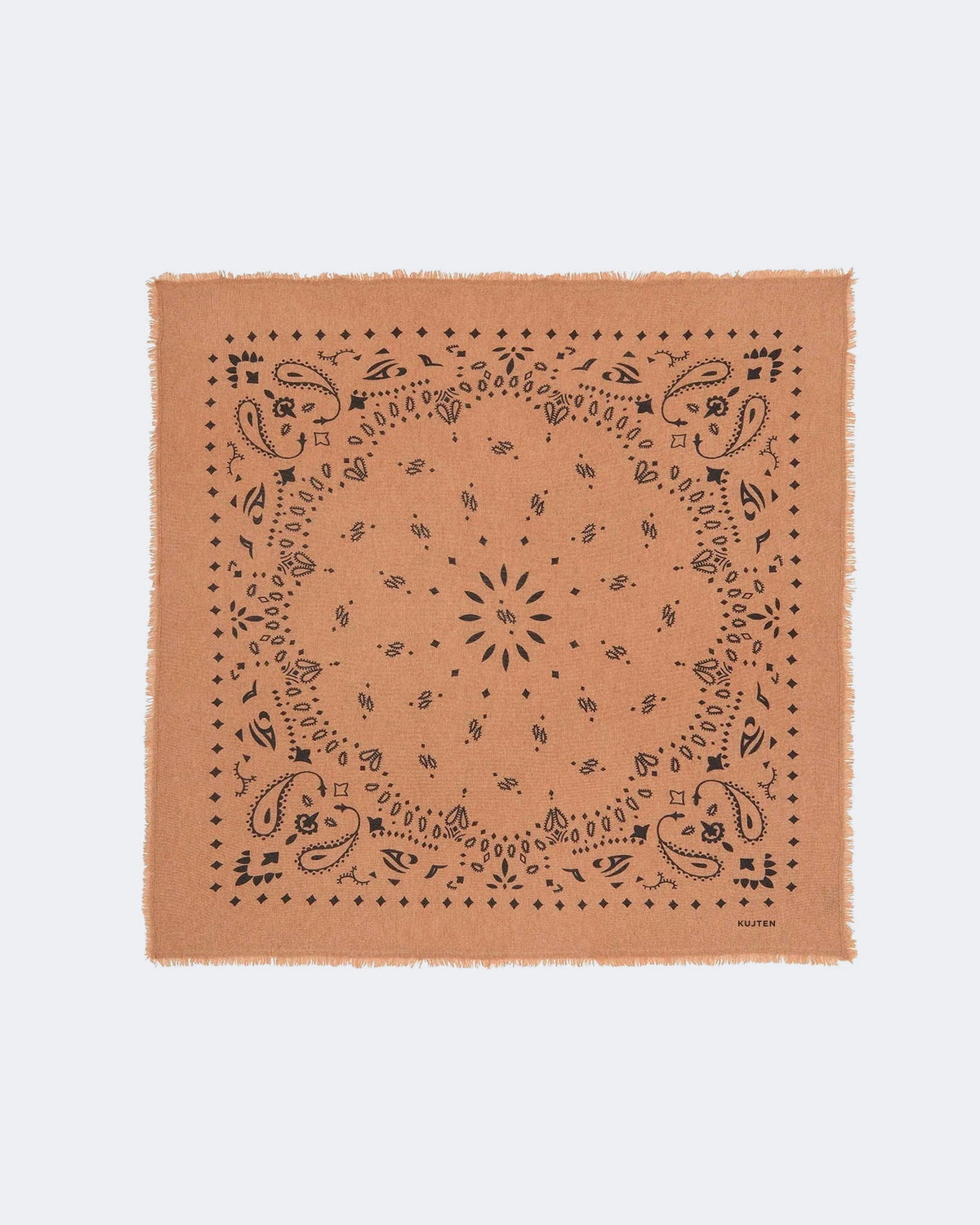 Bandana en cachemire camel pour femme et pour homme - Kujten packshot