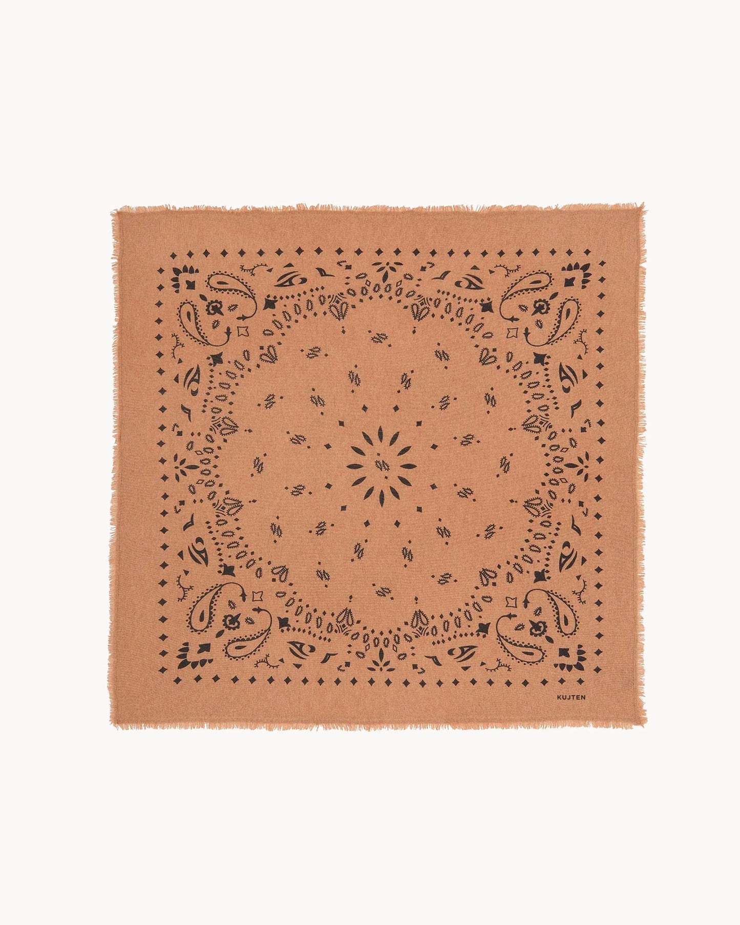 Bandana en cachemire camel pour femme et pour homme - Kujten packshot