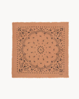Bandana en cachemire camel pour femme et pour homme - Kujten packshot