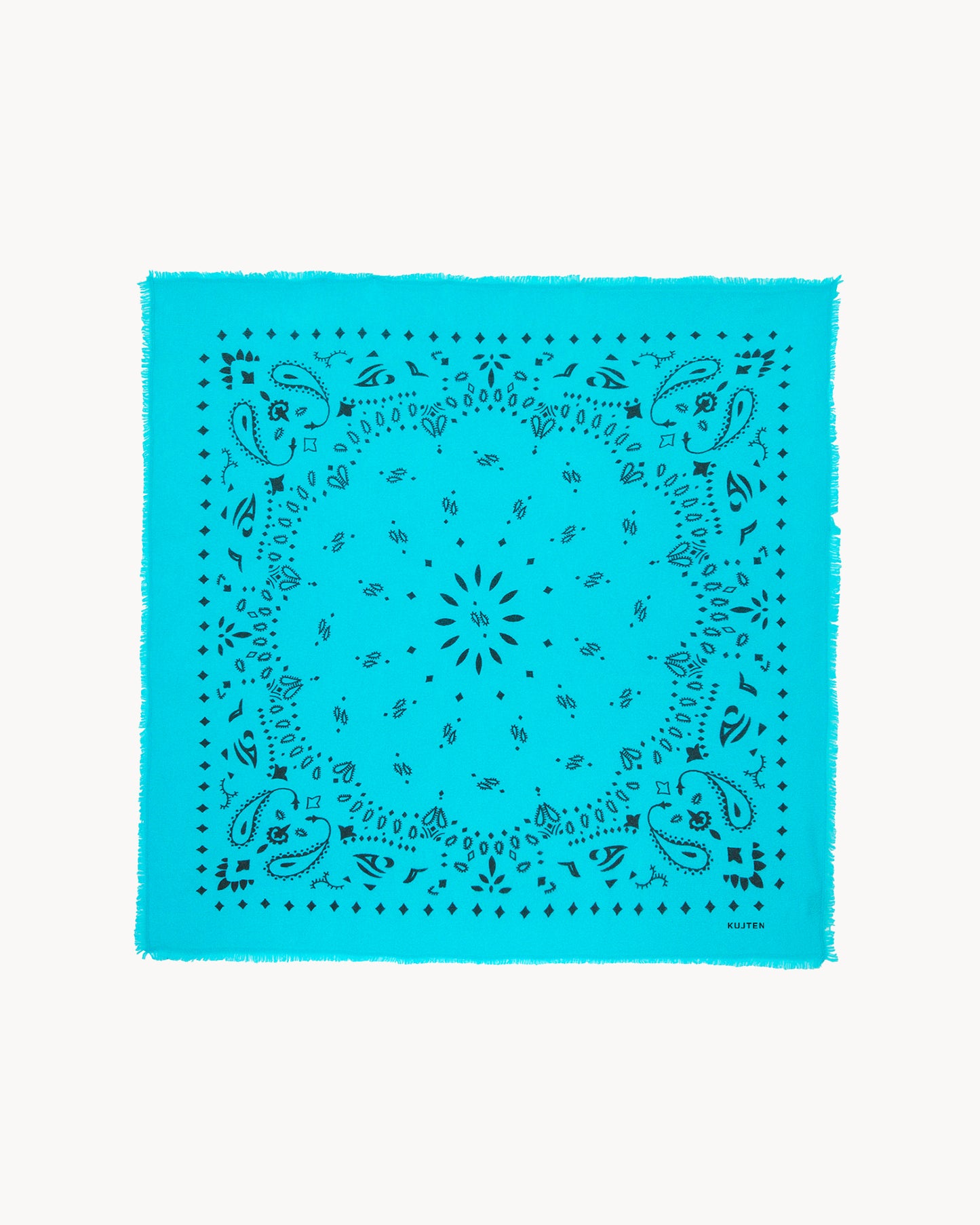 Bandana en cachemire bleu pour femme et pour homme - Kujten packshot