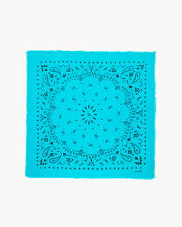 Bandana en cachemire bleu pour femme et pour homme - Kujten packshot