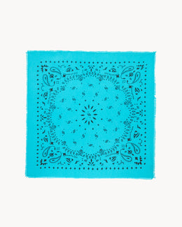 Bandana en cachemire bleu pour femme et pour homme - Kujten packshot