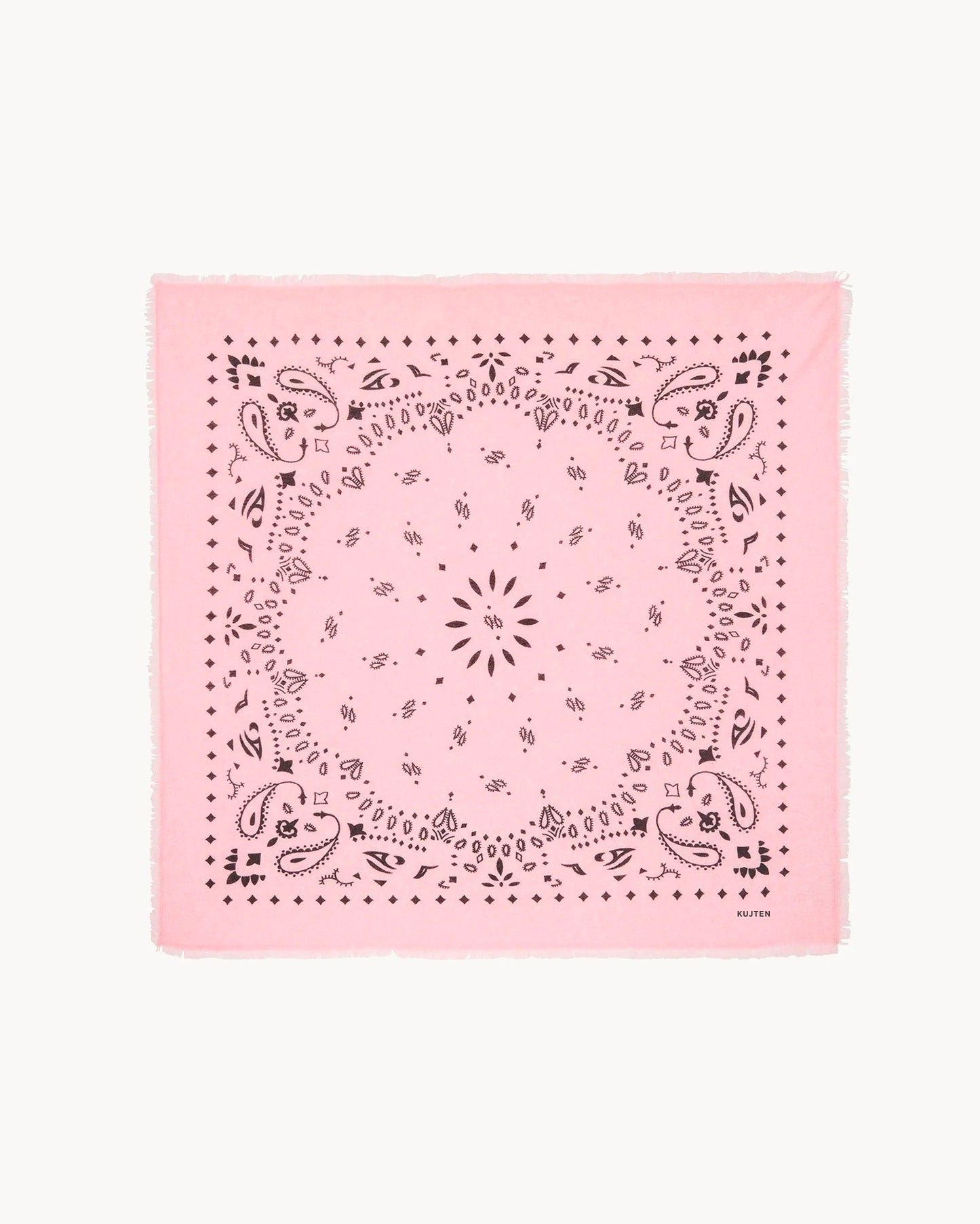 Bandana en cachemire rose pour femme - Kujten packshot