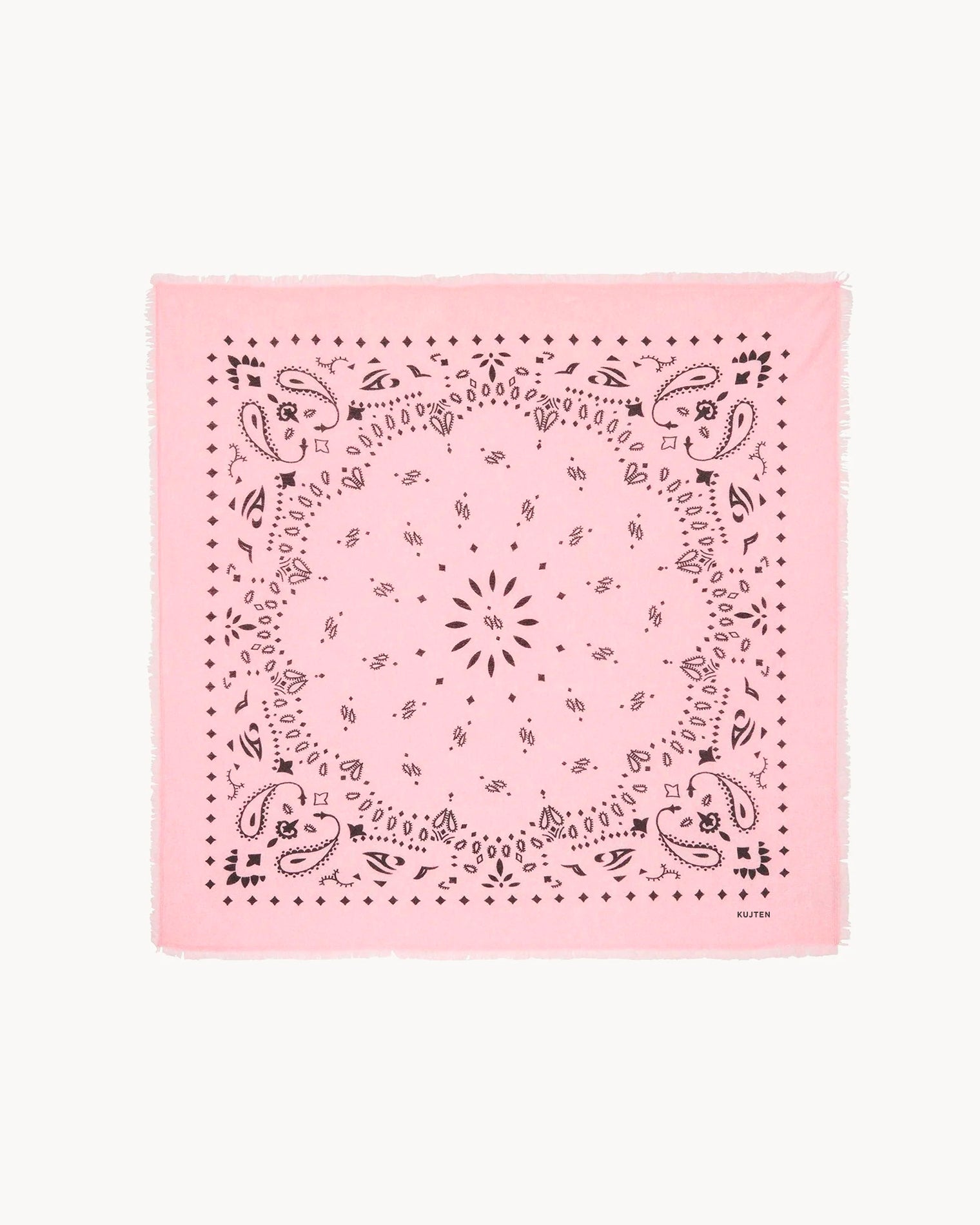 Bandana en cachemire rose pour femme - Kujten packshot