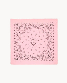 Bandana en cachemire rose pour femme - Kujten packshot