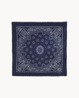 Bandana en cachemire bleu pour femme et pour homme - Kujten packshot