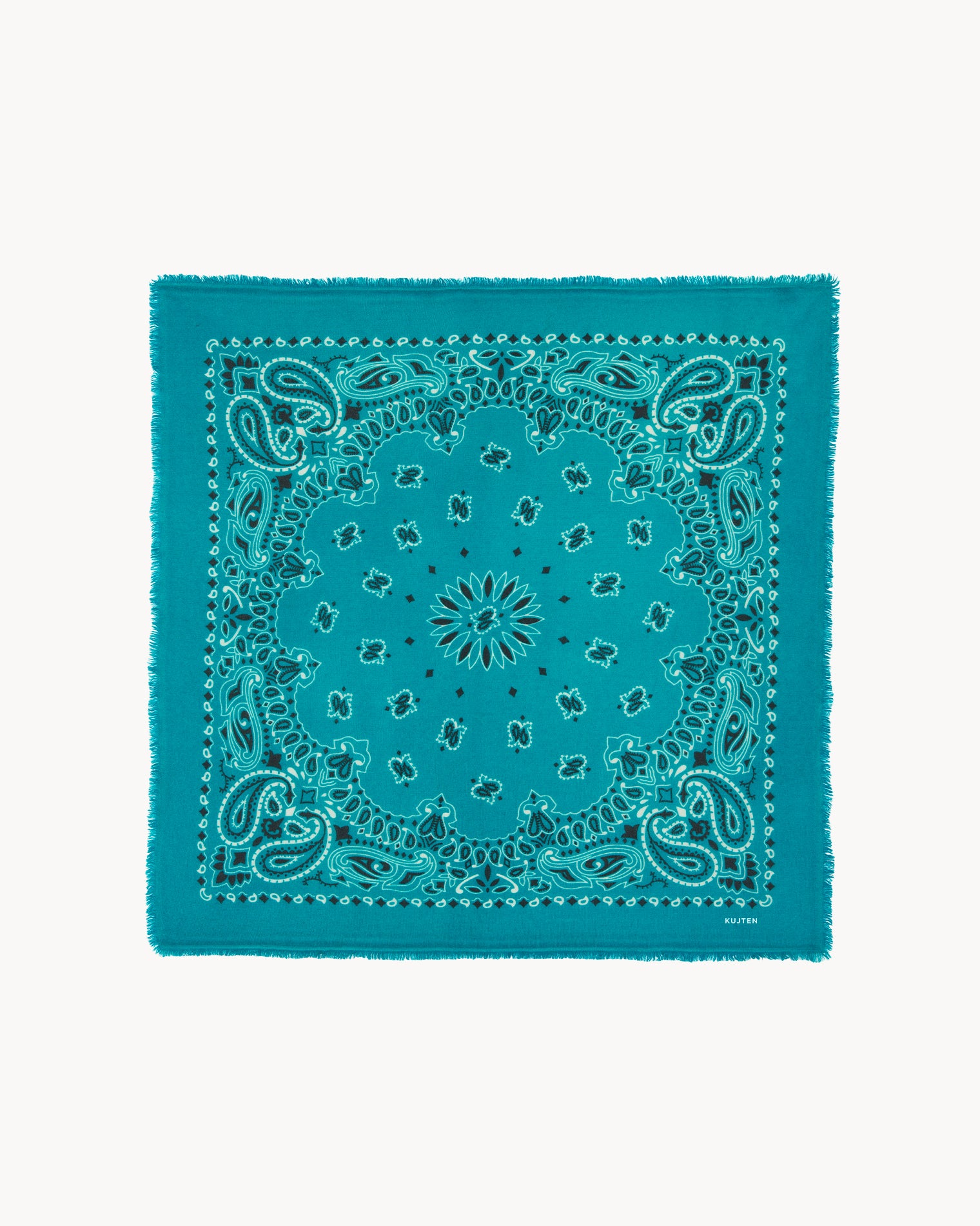 Bandana en cachemire jaune pour femme et pour homme - Kujten packshot