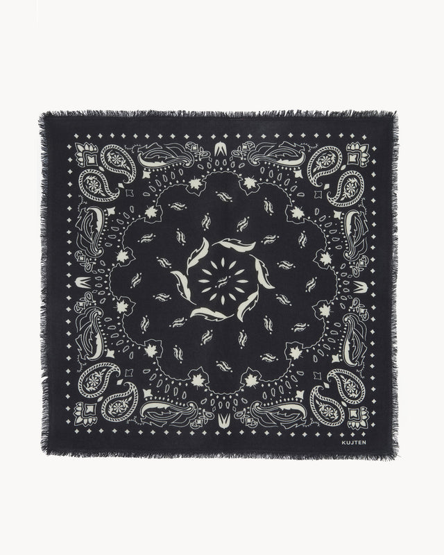 Large Bandana Hachiko Feather black - white - Image principale