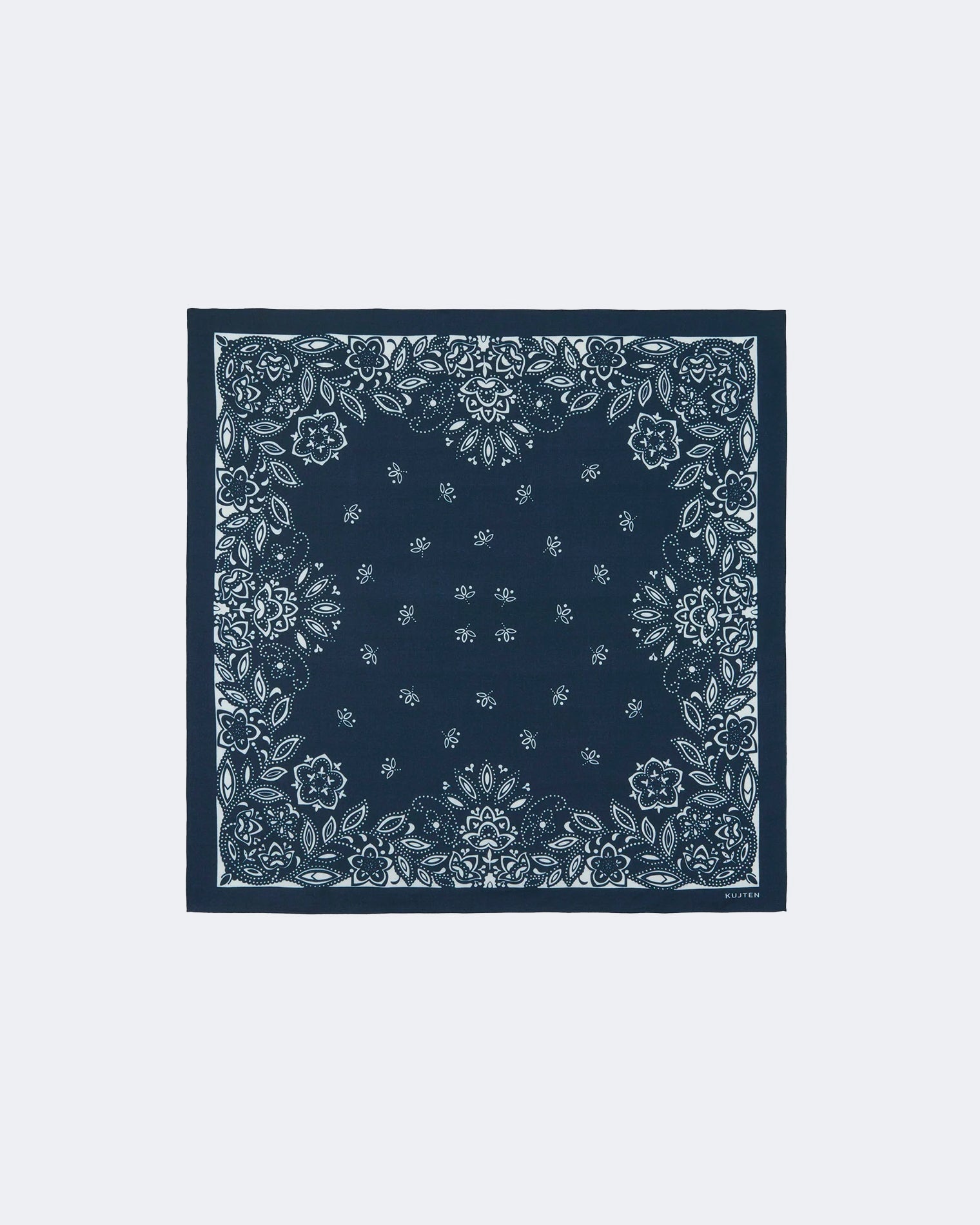 Bandana en cachemire & soie bleu pour femme et pour homme - Kujten packshot