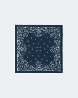 Bandana en cachemire & soie bleu pour femme et pour homme - Kujten packshot