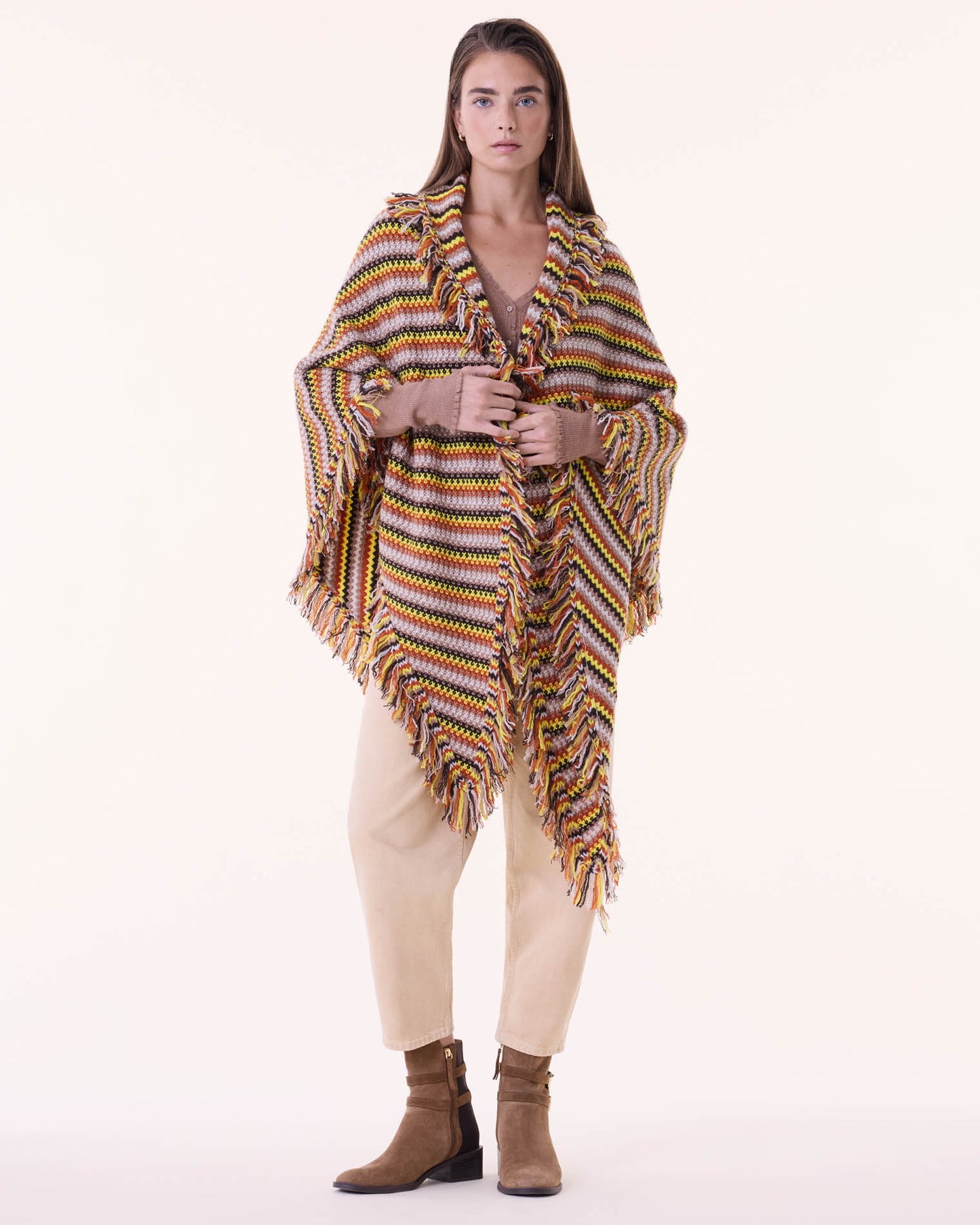 Châle Kiko Loubry orange brûlé