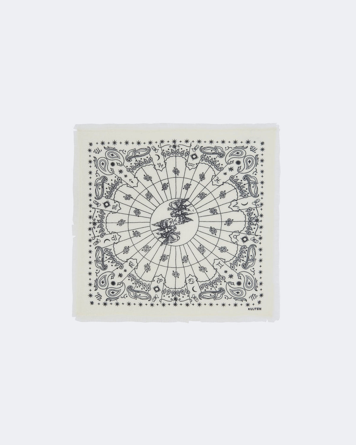 Bandana en cachemire blanc pour femme et pour homme - Kujten packshot