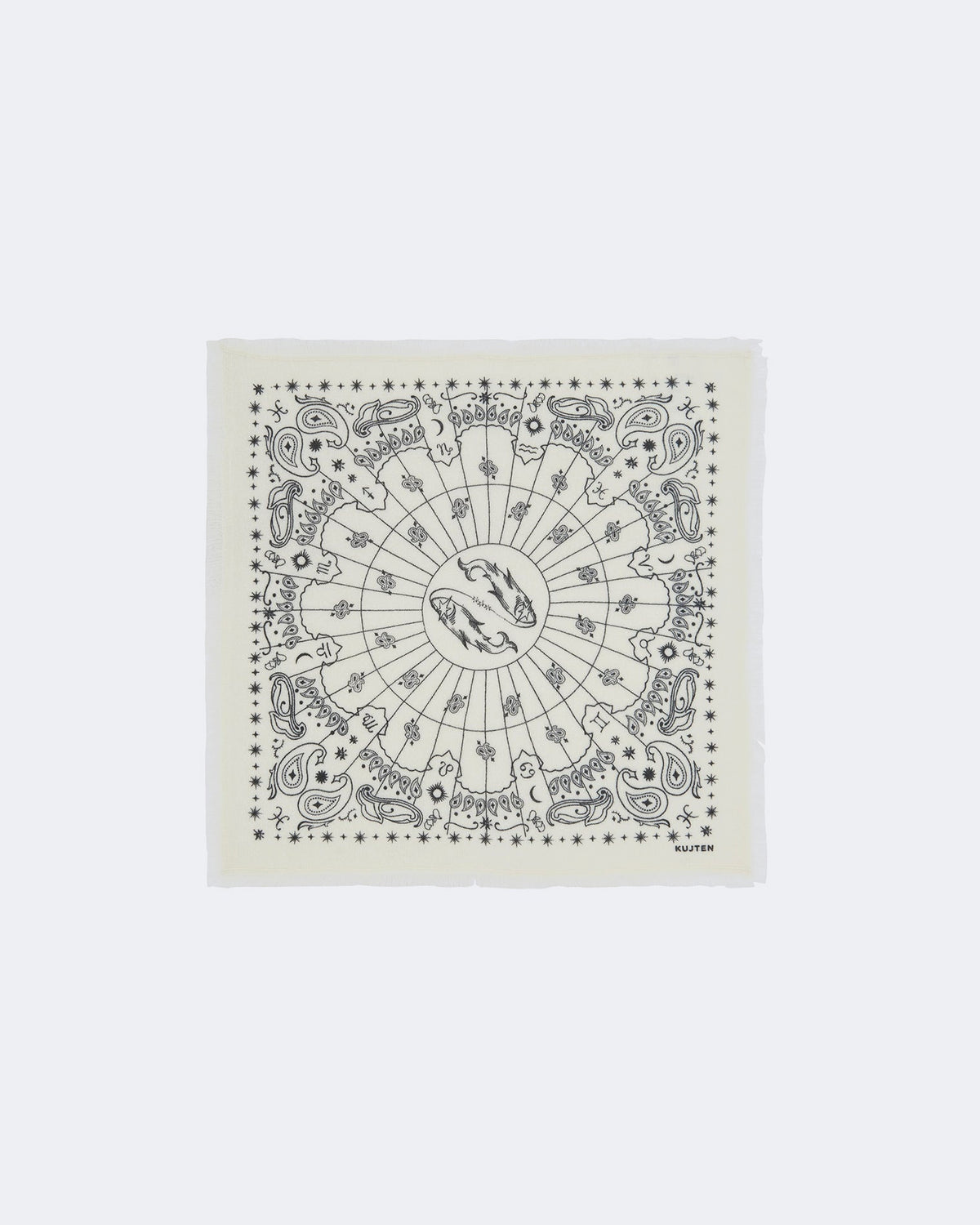 Bandana en cachemire blanc pour femme et pour homme - Kujten packshot