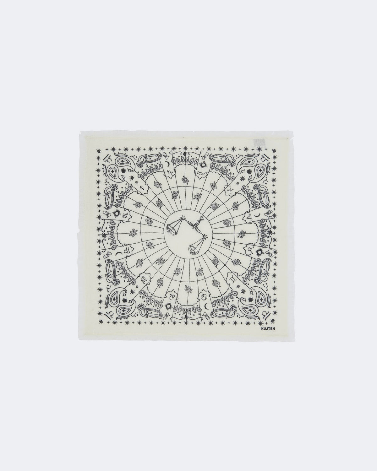 Bandana en cachemire blanc pour femme et pour homme - Kujten packshot