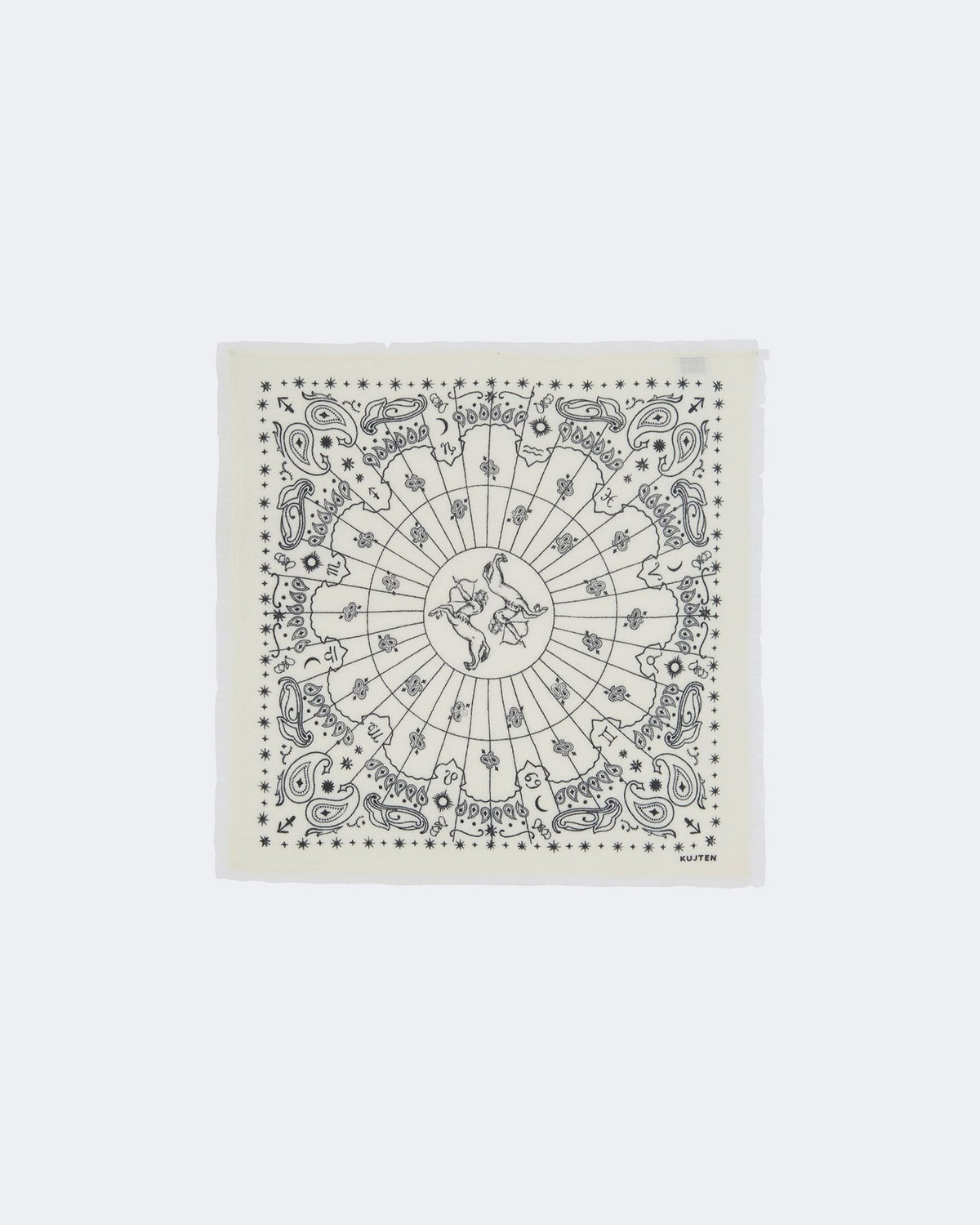Bandana en cachemire blanc pour femme et pour homme - Kujten packshot