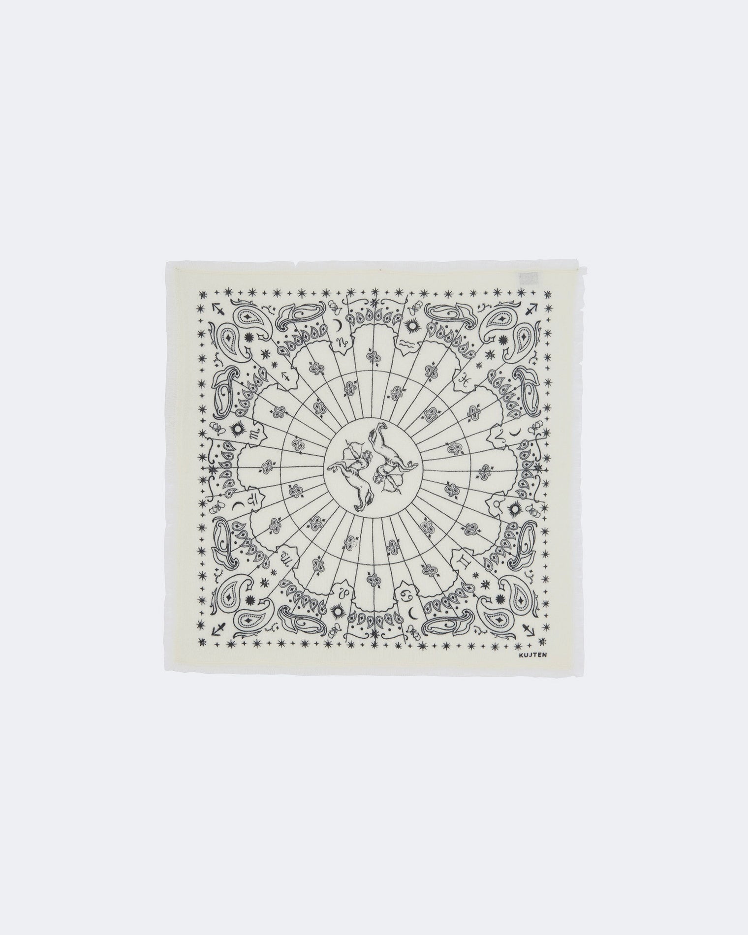 Bandana en cachemire blanc pour femme et pour homme - Kujten packshot