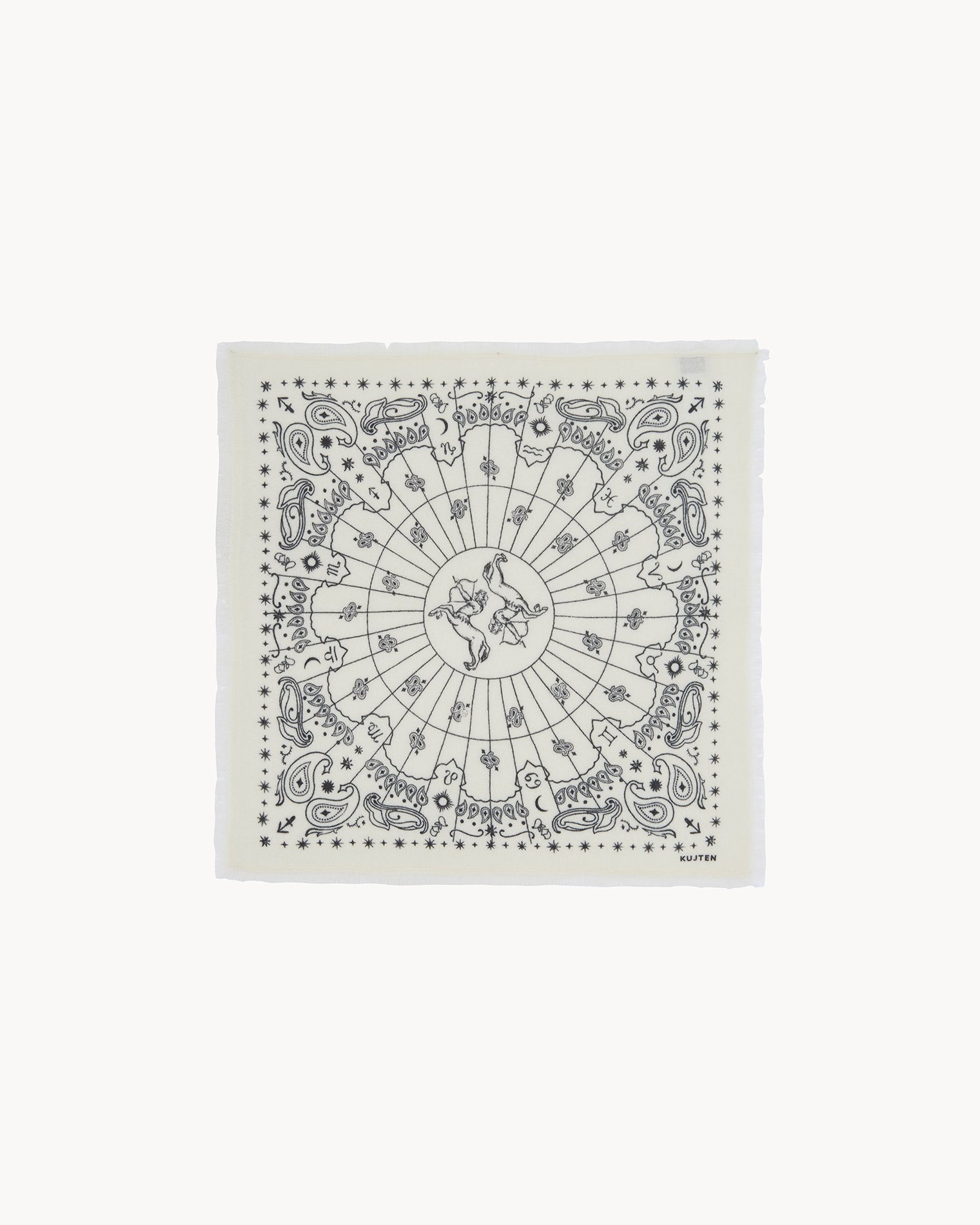 Bandana en cachemire blanc pour femme et pour homme - Kujten packshot