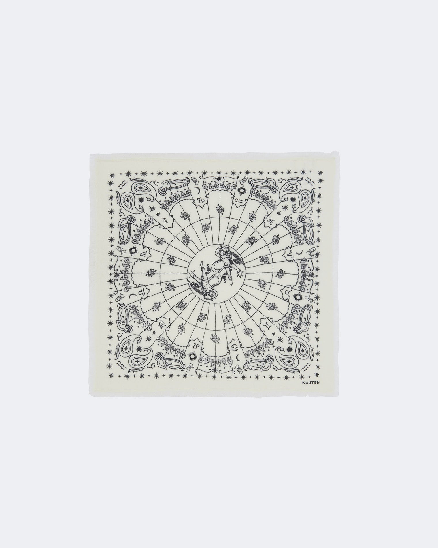 Bandana en cachemire blanc pour femme et pour homme - Kujten packshot