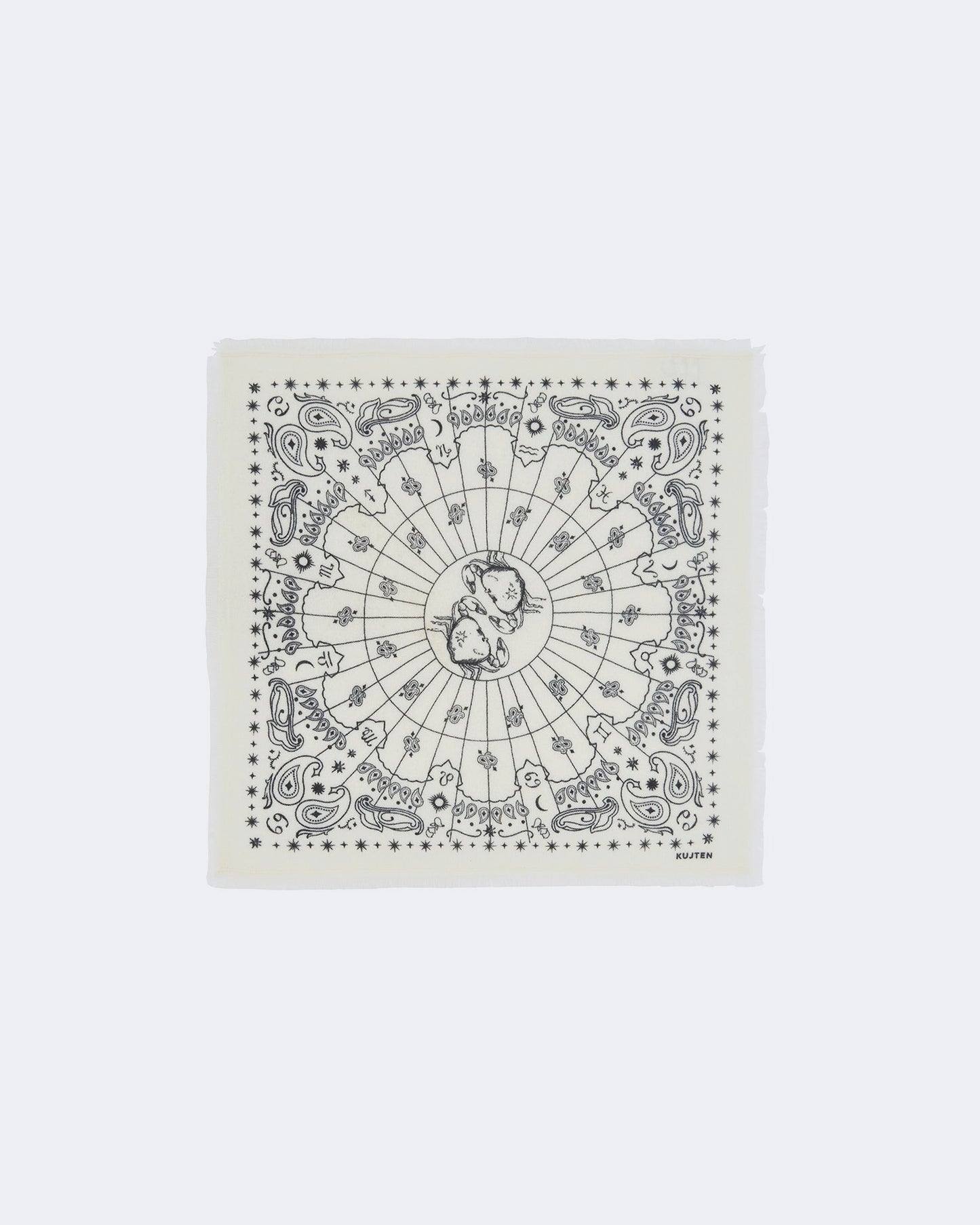 Bandana en cachemire blanc pour femme et pour homme - Kujten packshot